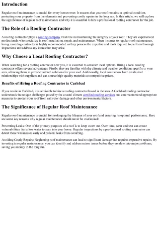 Understanding the Importance of Regular Roof Maintenance