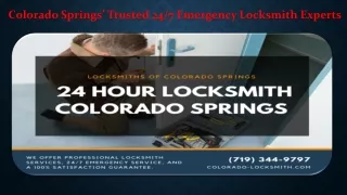 Colorado Springs’ Trusted 247 Emergency Locksmith Experts