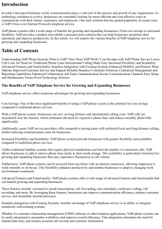 The Benefits of VoIP Telephone Service for Growing and Expanding Businesses