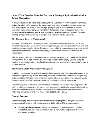 Unlock Your Creative Potential_ Become a Photography Professional with Adobe Photoshop