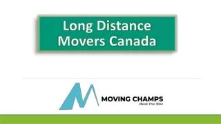 Long Distance Movers Canada