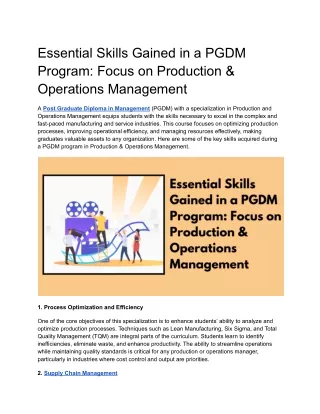 Essential Skills Gained in a PGDM Program_ Focus on Production & Operations Management