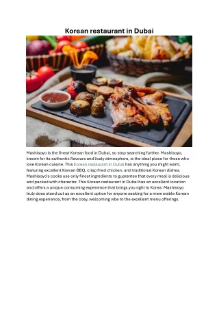 Korean restaurant in Dubai