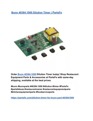 _Bunn 40384.1000 Dilution Timer _ PartsFe