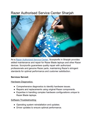 Razer Authorised Service Center Sharjah