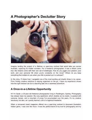 A Photographer's Declutter Story