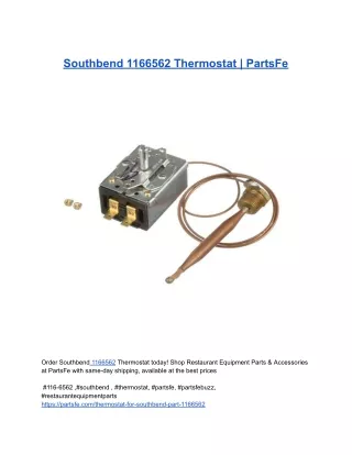 Southbend 1166562 Thermostat _ PartsFe