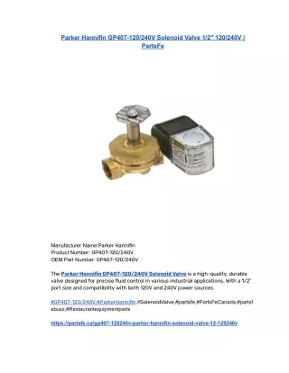 Parker Hannifin GP407-120_240V Solenoid Valve 1_2_ 120_240V _ PartsFe
