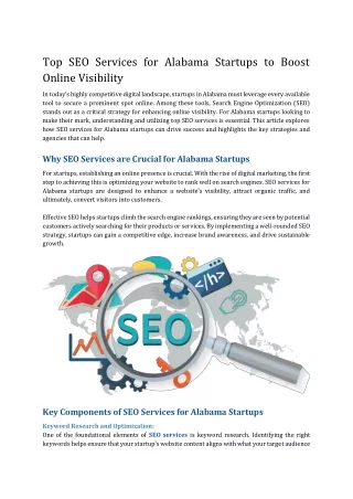 Top SEO Services for Alabama Startups to Boost Online Visibility