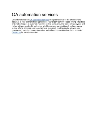 QA automation services