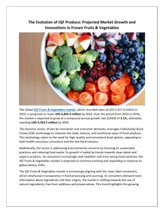 IQF Fruits & Vegetables Market