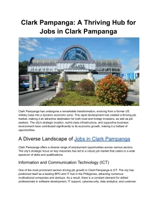 Clark Pampanga_ A Thriving Hub for Jobs in Clark Pampanga