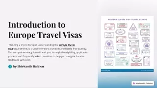 How to Secure a Europe Travel Visa for Your Next Trip