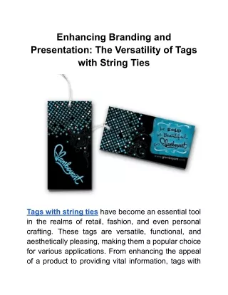 Enhancing Branding and Presentation_ The Versatility of Tags with String Ties
