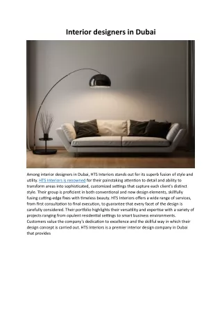 Interior designers in Dubai