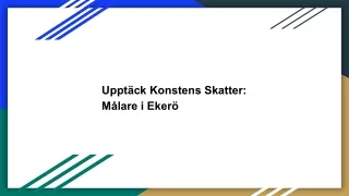 Upptäck Konstens Skatter: Målare i Ekerö