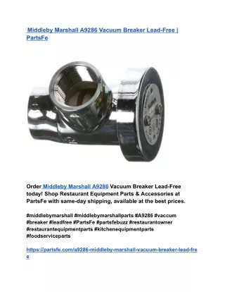 Middleby Marshall A9286 Vacuum Breaker Lead-Free _ PartsFe