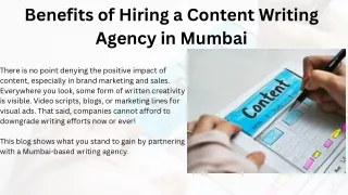 Benefits of Hiring a Content Writing Agency in Mumbai