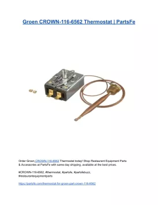 Groen CROWN-116-6562 Thermostat _ PartsFe