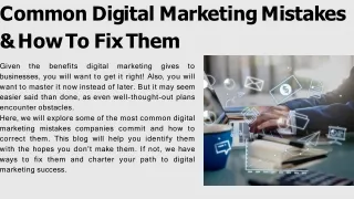 Common Digital Marketing Mistakes