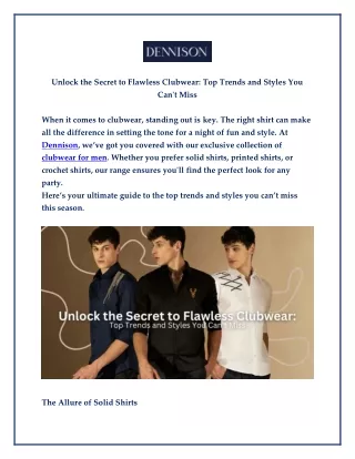 Unlock the Secret to Flawless Clubwear Top Trends and Styles You Can't Miss