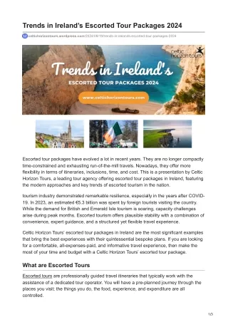 Trends in Irelands Escorted Tour Packages in 2024