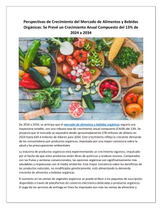 Mercado de Alimentos y Bebidas Orgánicas