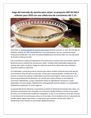 Mercado Global de Mezclas Para Salsas