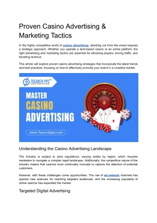 Proven Casino Advertising & Marketing Tactics