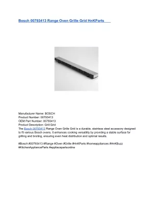 Bosch 00793413 Range Oven Grille Grid HnKParts