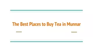 The Best Places to Buy Tea in Munnar