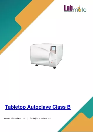 Tabletop Autoclave Class B