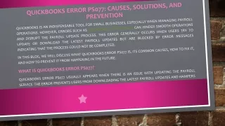 QuickBooks Error PS077: Resolve Payroll Update Issues