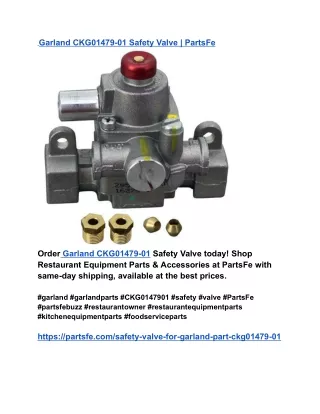 Garland CKG01479-01 Safety Valve _ PartsFe