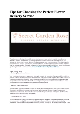 Flower Delivery | Secret Garden Rose
