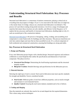 Understanding Structural Steel Fabrication_ Key Processes and Benefits