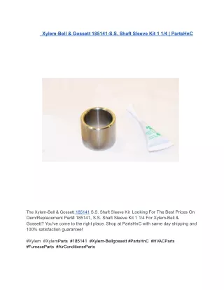 Xylem-Bell & Gossett 185141 _ PartsHnC