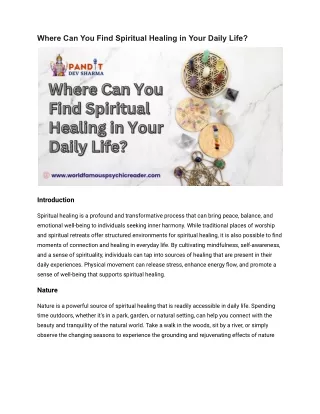 Where Can You Find Spiritual Healing in Your Daily Life_