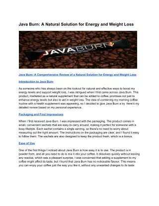 Java Burn_ A Natural Solution for Energy and Weight Loss