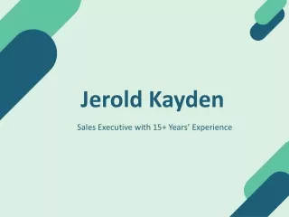 Jerold Kayden - An Accomplished Expert From Boston, MA