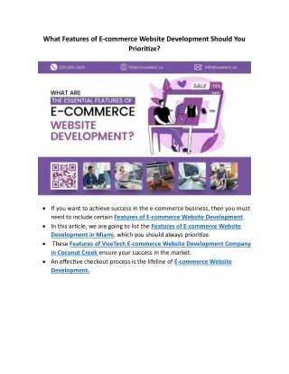 What Features of E-commerce Website Development Should You Prioritize?