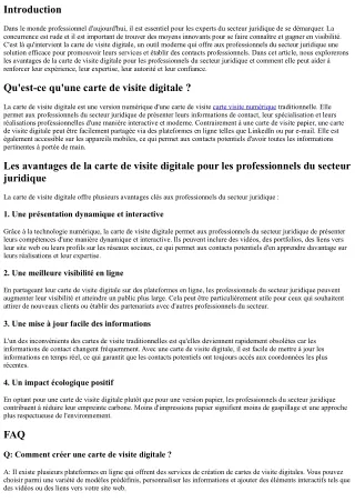 La carte de visite digitale : un outil moderne pour les professionnels du secteu