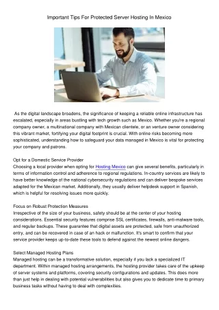 ImportantTipsForProtectedServerHostingInMexico
