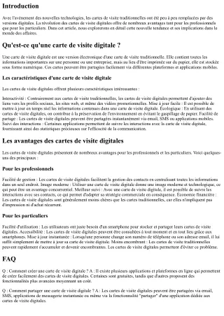 La révolution des cartes de visite digitales