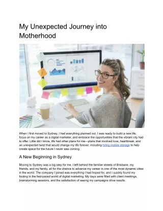 My Unexpected Journey into Motherhood
