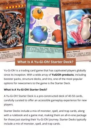 What Is A Yu-Gi-Oh! Starter Deck?