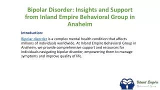 Bipolar Disorder Treatment At Inland Empire