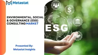 Environmental, Social & Governance (ESG) Consulting Market Size, Share, Growth