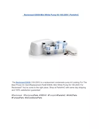 Rectorseal 83939-Mini White Pump Kit _ PartsHnC