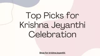 Top Picks for Krishna Jeyanthi Celebration